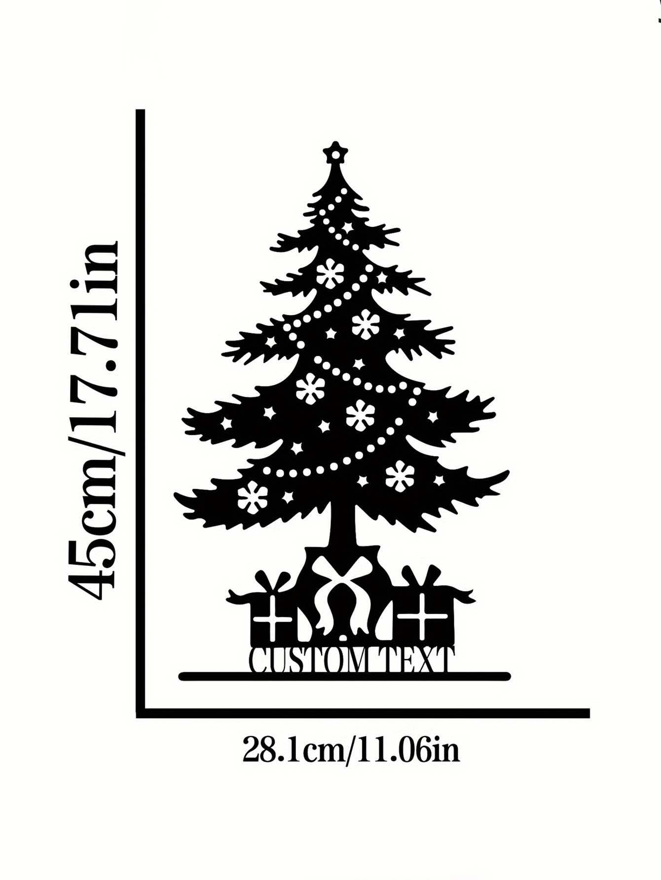 Holiday Metal Christmas Tree Decoration with Text